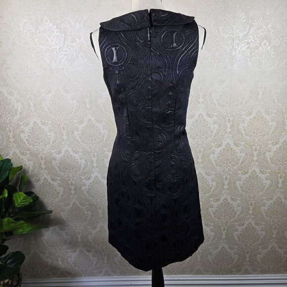 Target Limited Edition Size 8 Black Jacquard Evening Cocktail Dress Retro Look - Picture 8 of 16